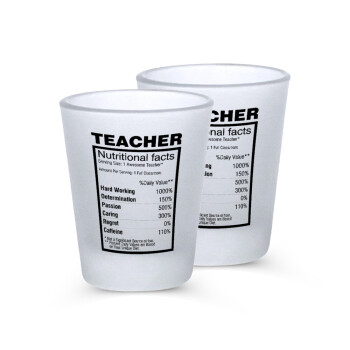 teacher nutritional facts, Σφηνοπότηρα γυάλινα 45ml του πάγου (2 τεμάχια)