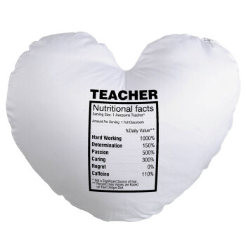 Τα συστατικά του δασκάλου, Μαξιλάρι καναπέ καρδιά 40x40cm περιέχεται το  γέμισμα