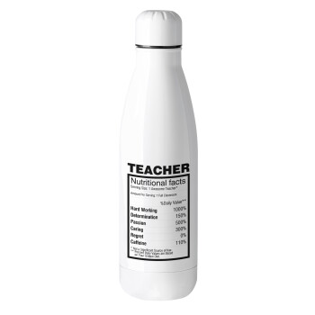 teacher nutritional facts, Metal mug thermos (Stainless steel), 500ml