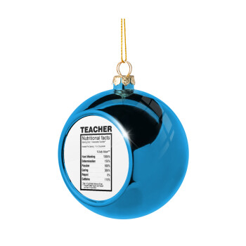 teacher nutritional facts, Χριστουγεννιάτικη μπάλα δένδρου Μπλε 8cm