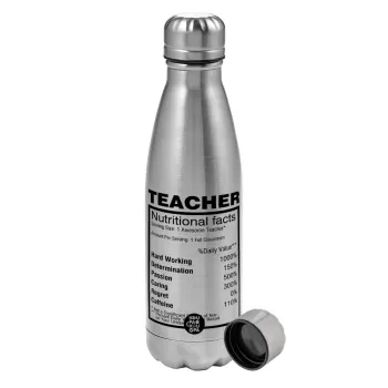 teacher nutritional facts, Metallic water bottle, stainless steel, 750ml
