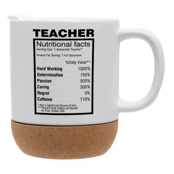 teacher nutritional facts, Ceramic coffee mug Cork (MAT), 330ml
