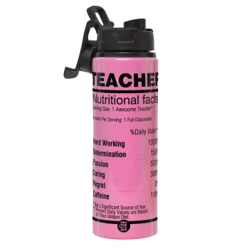 Τα συστατικά του δασκάλου, Μεταλλικό παγούρι νερού με καπάκι ασφαλείας, αλουμινίου 850ml