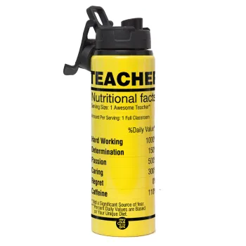 teacher nutritional facts, Metallic water bottle with safety lid, 850ml aluminum