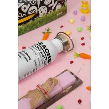 Τα συστατικά του δασκάλου, Πασχαλινή Λαμπάδα με παγούρι μεταλλικό (620ml, stainless steel) & κερί αρωματικό πλακέ (30cm) (ΡΟΖ)