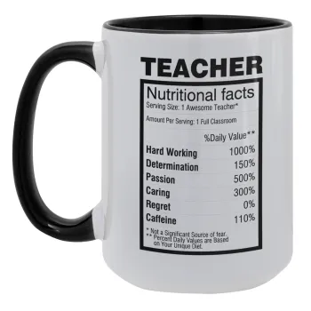 Τα συστατικά του δασκάλου, Κούπα Mega 15oz, κεραμική Μαύρη, 450ml