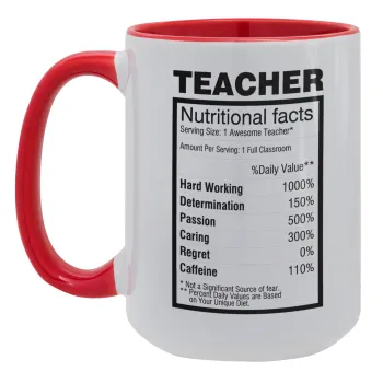 Τα συστατικά του δασκάλου, Κούπα Mega 15oz, κεραμική Κόκκινη, 450ml