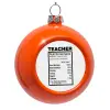 Orange Christmas tree ornament bauble 8cm