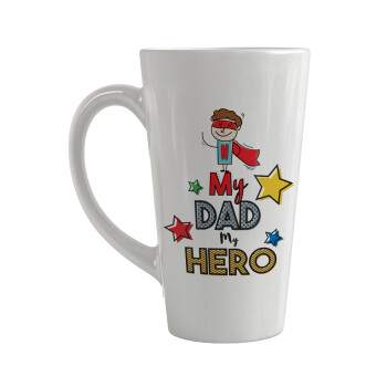 My Dad, my Hero!!!, Κούπα κωνική Latte Μεγάλη, κεραμική, 450ml