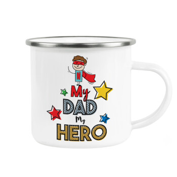 My Dad, my Hero!!!, Κούπα Μεταλλική εμαγιέ λευκη 360ml