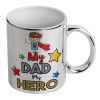 Mug ceramic, silver mirror, 330ml
