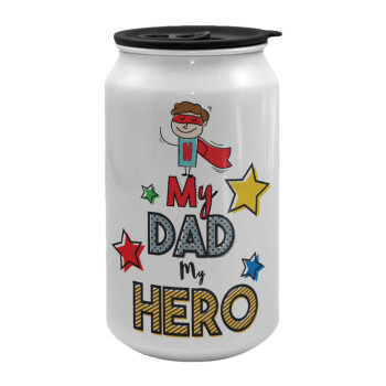 My Dad, my Hero!!!, Κούπα ταξιδιού μεταλλική με καπάκι (tin-can) 500ml