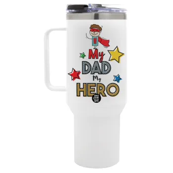 My Dad, my Hero!!!, Mega Tumbler με καπάκι, διπλού τοιχώματος (θερμό) 1,2L
