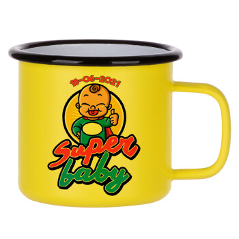 Super baby., Metallic enamel MATT Yellow cup 360ml