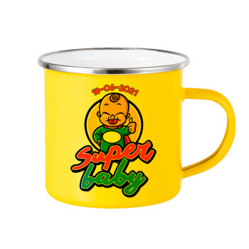 Super baby., Yellow Enamel Metallic Cup 360ml