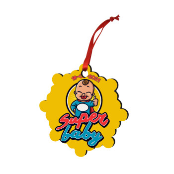 Super baby., Christmas ornament snowflake wooden 7.5cm