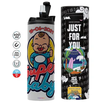 Super baby., Tumbler stainless steel GREY 600ml