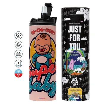 Super baby., Tumbler stainless steel PINK 600ml