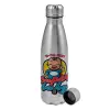 Metallic water bottle, stainless steel, 750ml