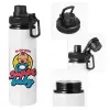 Metal water bottle with safety cap, aluminum 850ml