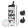 Travel Tumbler θερμό με διπλό καπάκι, μεταλλικό καλαμάκι και βούρτσα καθαρισμού (Ανωξείδωτο 304 Food grade, BPA free, 600ml)