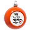 Orange Christmas tree ornament bauble 8cm