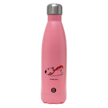 Flying DOG, Metal mug thermos Pink Mat (Stainless steel), double wall, 500ml