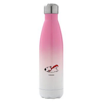 Flying DOG, Metal mug thermos Pink/White (Stainless steel), double wall, 500ml