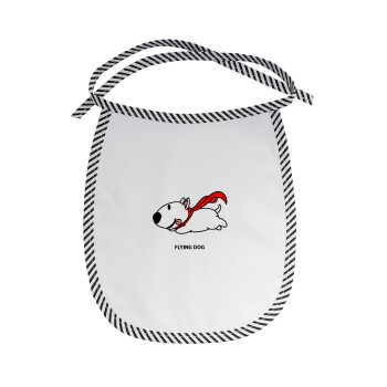 Flying DOG, Σαλιάρα μωρού αλέκιαστη με κορδόνι Μαύρη