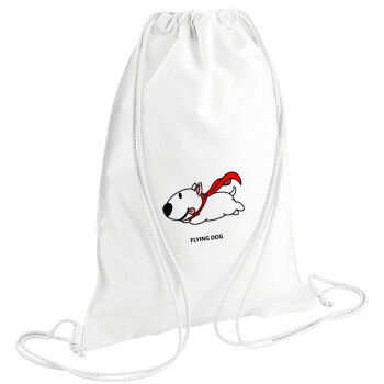 Flying DOG, Τσάντα πλάτης πουγκί GYMBAG λευκή (28x40cm)