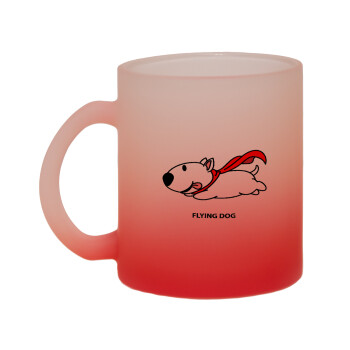 Flying DOG, Κούπα γυάλινη δίχρωμη με βάση το κόκκινο ματ, 330ml