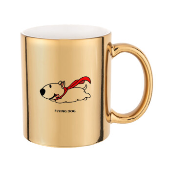 Flying DOG, Mug ceramic, gold mirror, 330ml