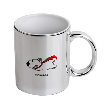 Flying DOG, Mug ceramic, silver mirror, 330ml