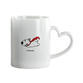 Flying DOG, Mug heart handle, ceramic, 330ml