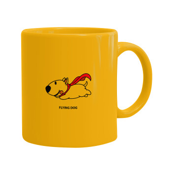 Flying DOG, Ceramic coffee mug yellow, 330ml
