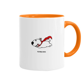 Flying DOG, Κούπα χρωματιστή πορτοκαλί, κεραμική, 330ml