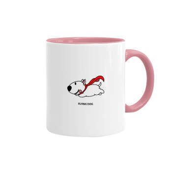 Flying DOG, Mug colored pink, ceramic, 330ml