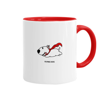 Flying DOG, Κούπα χρωματιστή κόκκινη, κεραμική, 330ml