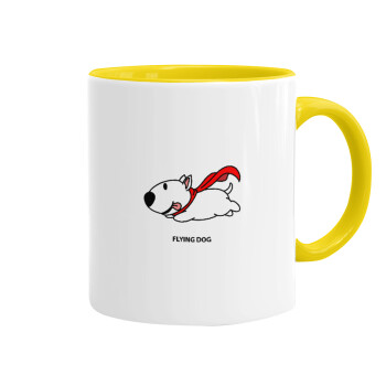 Flying DOG, Κούπα χρωματιστή κίτρινη, κεραμική, 330ml