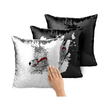 Flying DOG, Μαξιλάρι καναπέ Μαγικό Μαύρο με πούλιες 40x40cm περιέχεται το γέμισμα