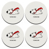 SET of 4 round wooden coasters (9cm)