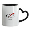 Mug heart black handle, ceramic, 330ml