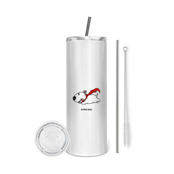 Flying DOG, Tumbler stainless steel 600ml, with metal straw & cleaning brush