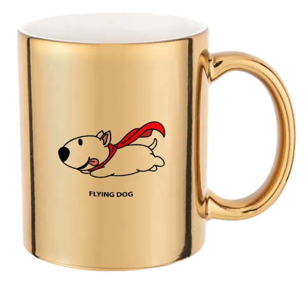Flying DOG — Mug ceramic, gold mirror, 330ml