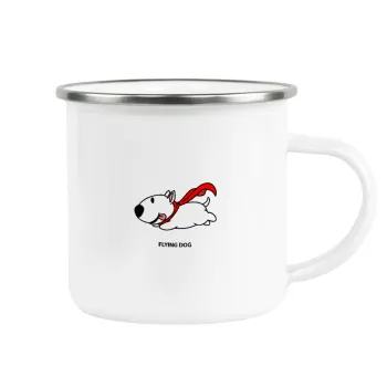 Flying DOG, Metallic enamel cup white 360ml