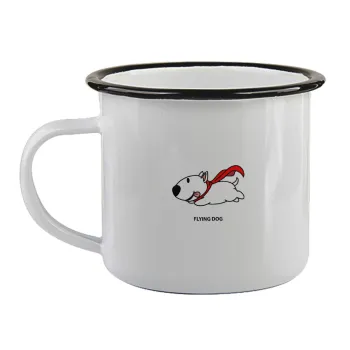 Flying DOG, Κούπα εμαγιέ με μαύρο χείλος 360ml