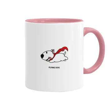 Flying DOG, Mug colored pink, ceramic, 330ml