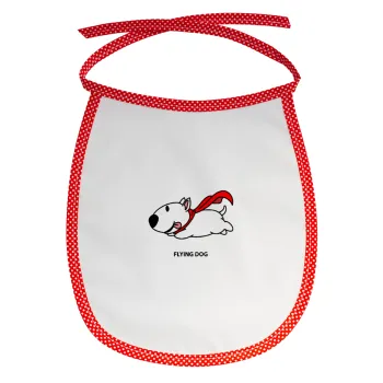 Flying DOG, Σαλιάρα μωρού αλέκιαστη με κορδόνι Κόκκινη