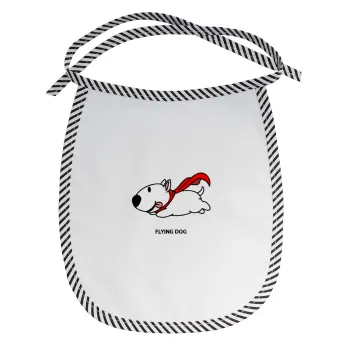 Flying DOG, Σαλιάρα μωρού αλέκιαστη με κορδόνι Μαύρη