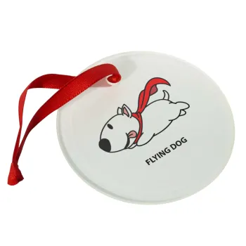 Flying DOG, Christmas ornament glass 9cm